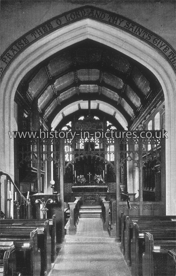 Interior, All Saints Church, Rayne, Essex. c.1915